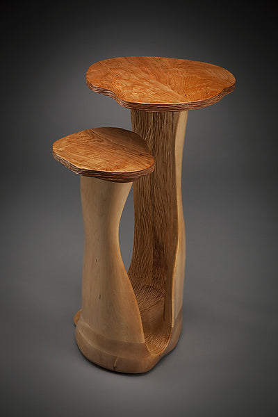 Two Level Table, Wooden Side Table by Aaron Laux.