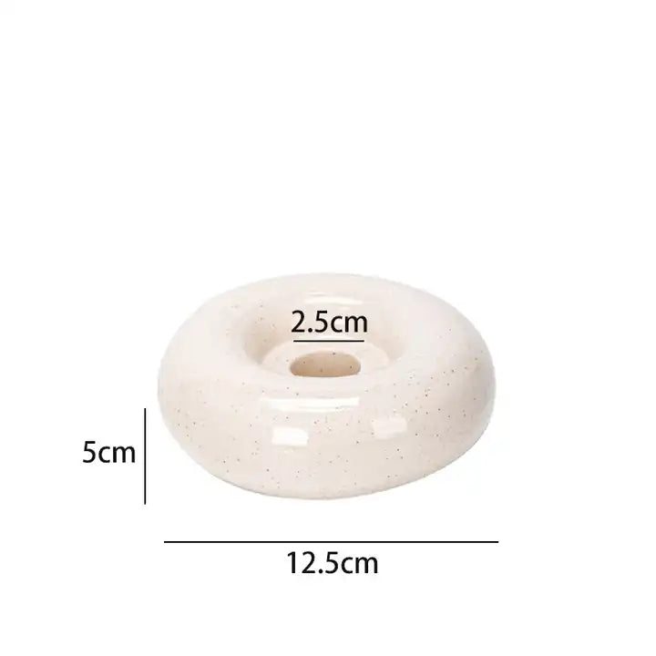 white Porcelain Candle Holder, Candle Stand with Handle white Ceramic Taper
