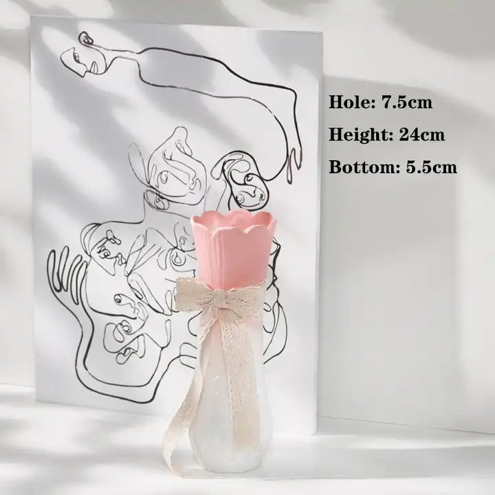 Set of different elegant flower vases.