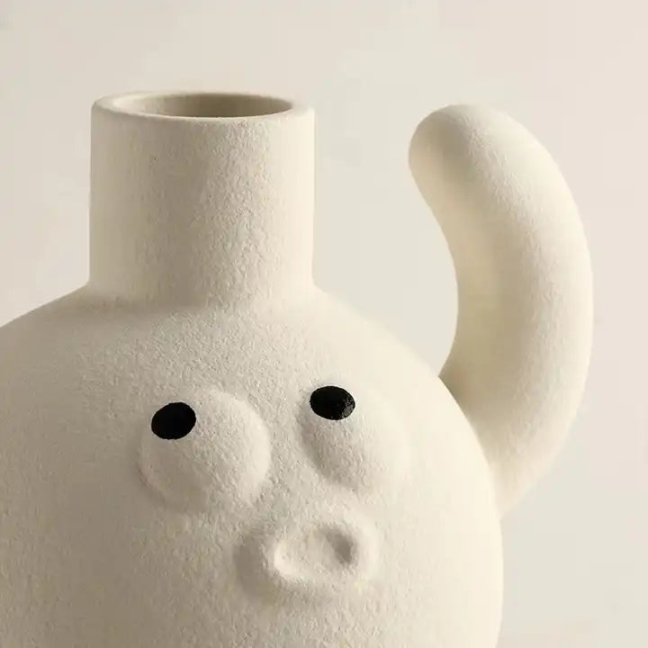 Cartoon Animal Ceramic Vase Modern Flower Vase Decoration Matte for Home Decor