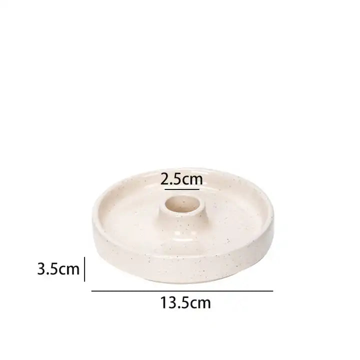 white Porcelain Candle Holder, Candle Stand with Handle white Ceramic Taper