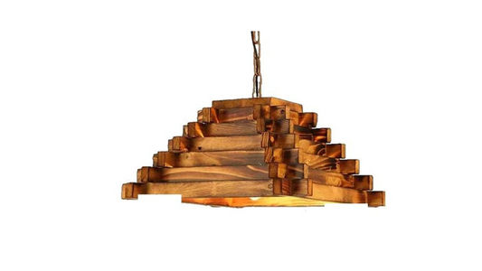 Wooden pendant light. Nordic decor