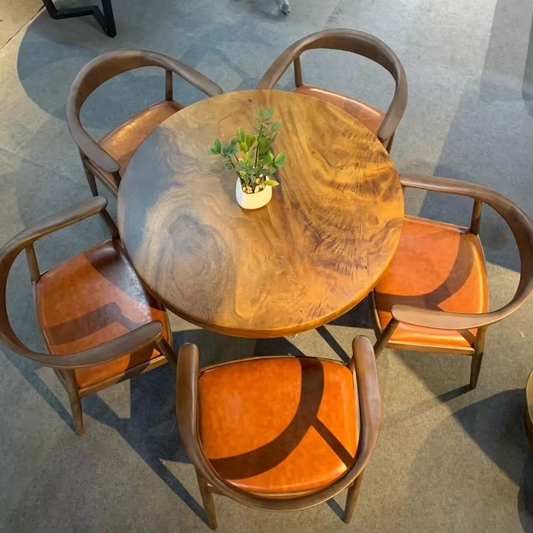 Limited time sale on the Live Edge Walnut/Saman Solid Wooden Dining Table Featuring Metal Legs: Elevate Your Room's Aesthetic with Elegant Rustic Style Furniture