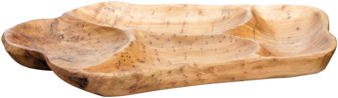 Wood Serving Platter Tray Board with 4 Compartments, Perfect for Elegant food Displays.