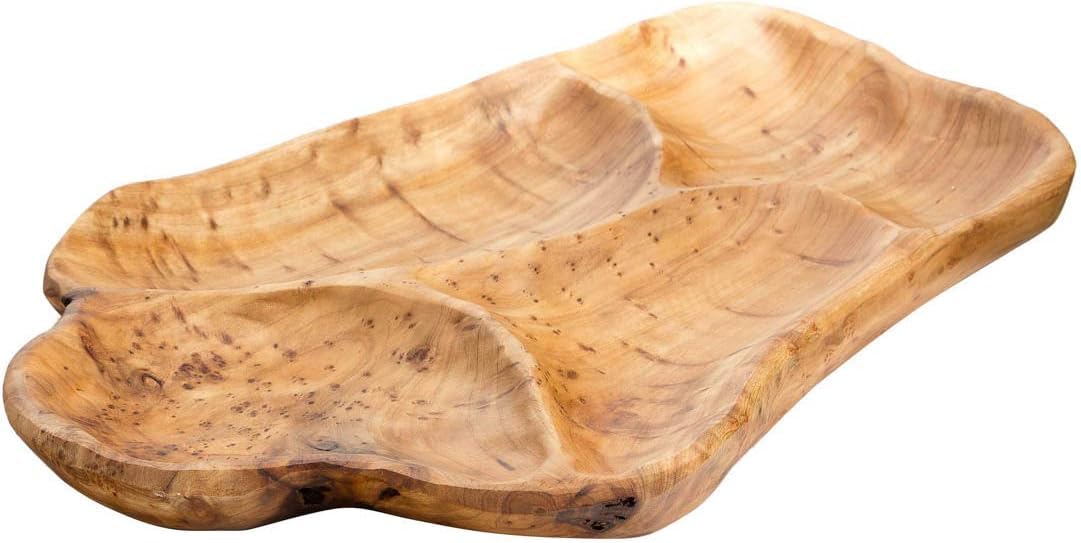 Wood Serving Platter Tray Board with 4 Compartments, Perfect for Elegant food Displays.