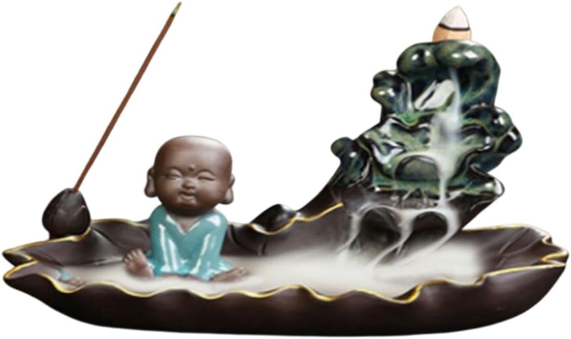 Buddha's Tranquility; Backflow Incense Burner, Lovely Buddha Incense Holder for Serene Spaces.