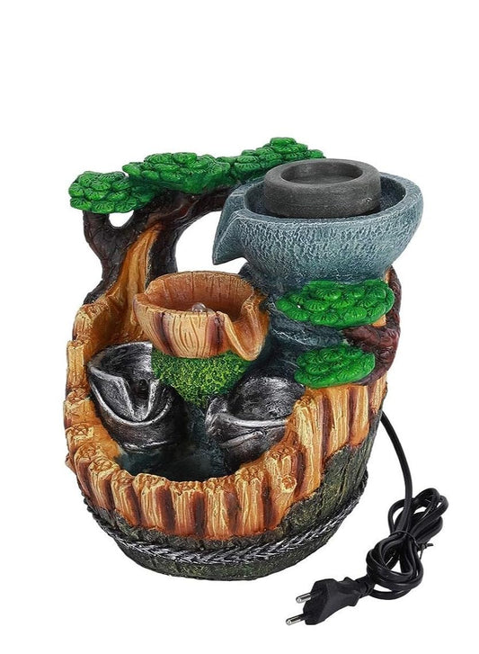 Tabletop Indoor Water Fountain with Rockery Design.