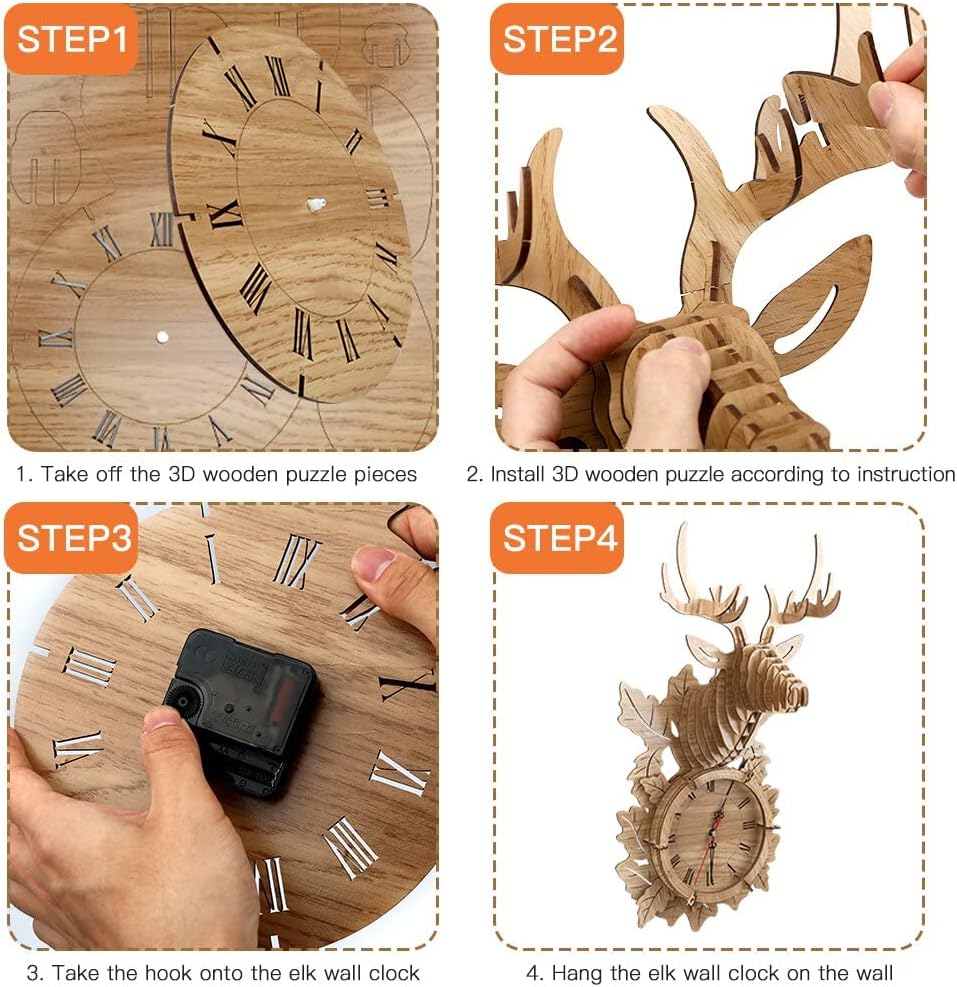 Puzzle Clock 3D Wooden a Seamless Fusion of Artistry and Utility.