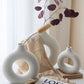 Donut Elegance Nordic Circular Hollow Ceramic Vase.