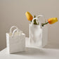 Bag White Ceramic Vase For Living Room Decorations.