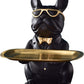 French Bulldog Sculpture with Stainless Steel Tray for Home Storage