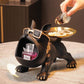 French bulldog tray statue candy dish key holder resin statues for desk table