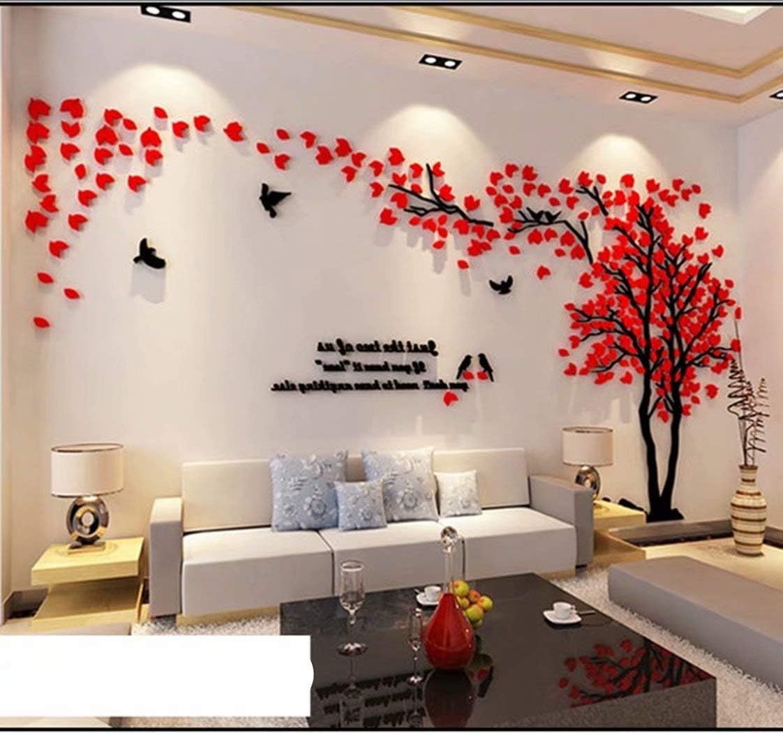 3D Tree Wall Stickers with Playful Birds - Bring Your Walls to Life.