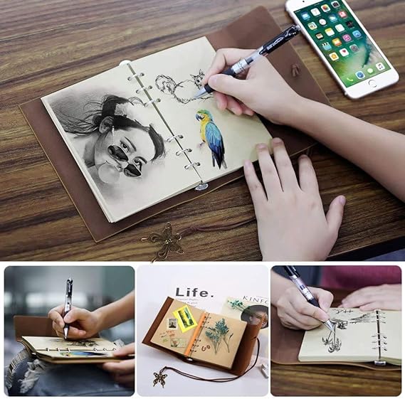 Vintage Refillable Journey Diary, Art Premium PU Leather Classic Embossed Travel Journal Notebook