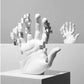 White Hand-Shaped Art Statue: Modern Abstract Sculpture for Home Decor.