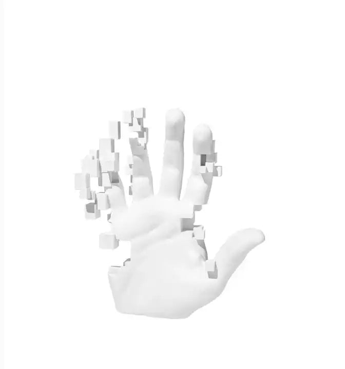 White Hand-Shaped Art Statue: Modern Abstract Sculpture for Home Decor.