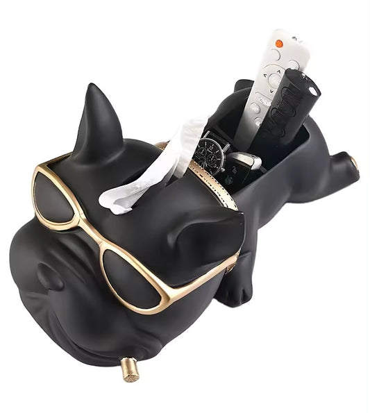 Modern French Bulldog tissue Holder and Decor Accent