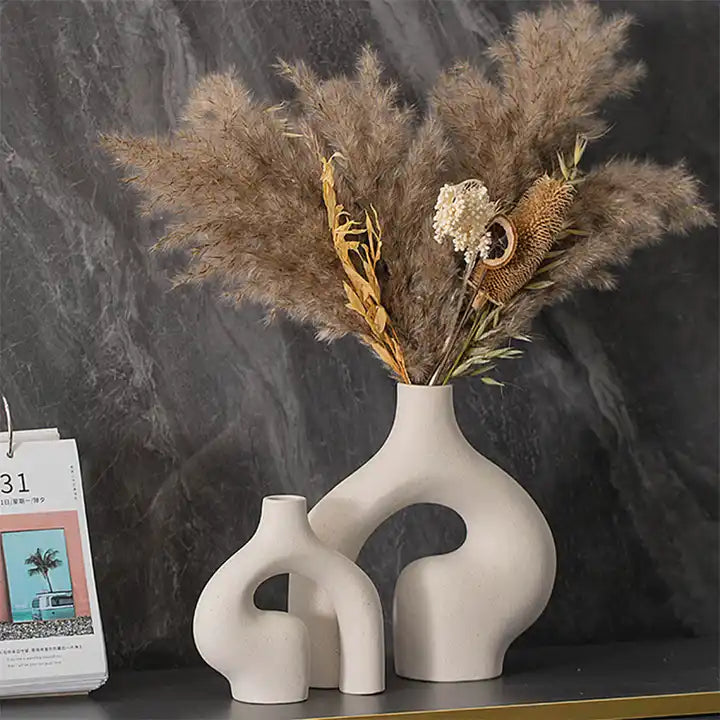 Chic Nordic Boho-inspired decorative vase,   ceramic vase adds a modern touch to your home decor