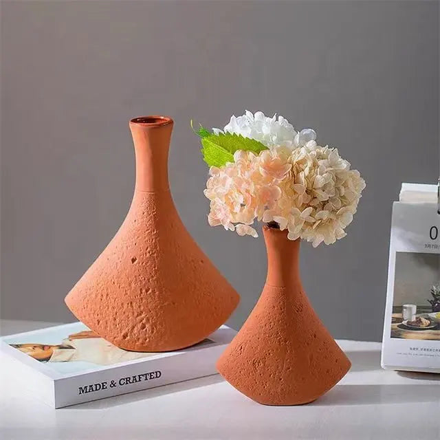 Terracotta Vase Set for Stylish Home Decor and Floral Arrangements.