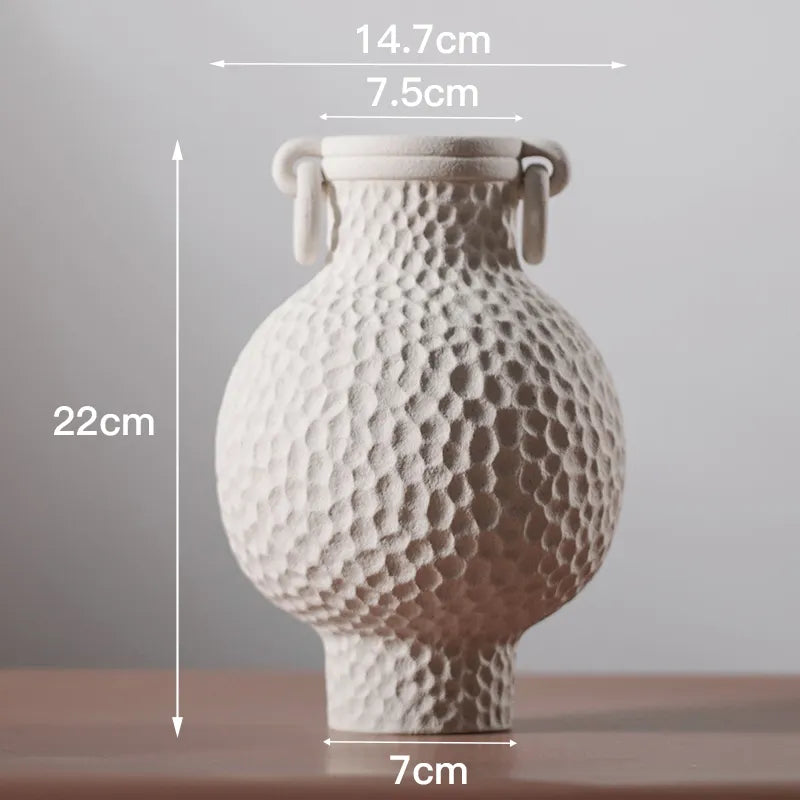 collection of White  Ceramic vases for home decor.