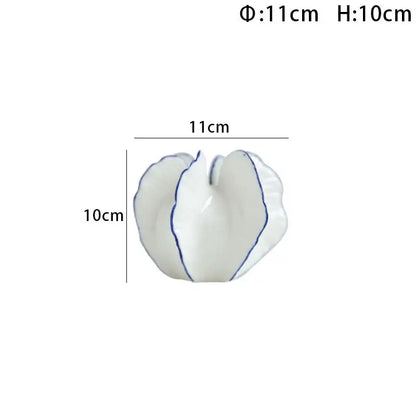 وعاء سيراميك أبيض مصنوع يدويًا بسعر الجملة تحفة فنية من الزهور.