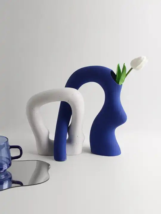 Modern And Simple irregular shaped vases, Klein Blue Resin Shaped Vase