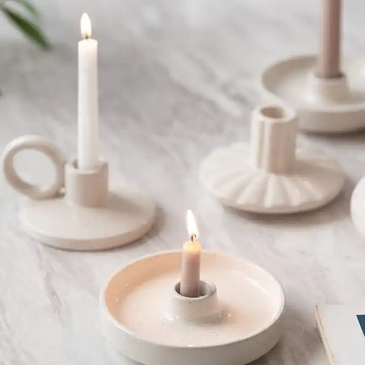 white Porcelain Candle Holder