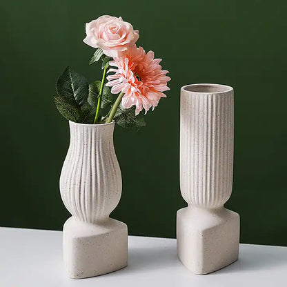 Ceramic Vases, Simple White Creative Frosted Texture for Dry Flowers.