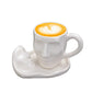 3D Face Sculpture Ceramic Coffee Cup Saucer Creative Handmade  Cup.