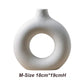 Donut Elegance Nordic Circular Hollow Ceramic Vase.