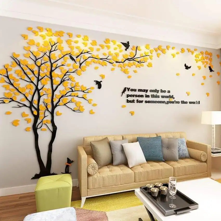 Left Tree 3D Wall Decal Stylish Home Decor for Living Spaces.