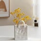 Bag White Ceramic Vase For Living Room Decorations.