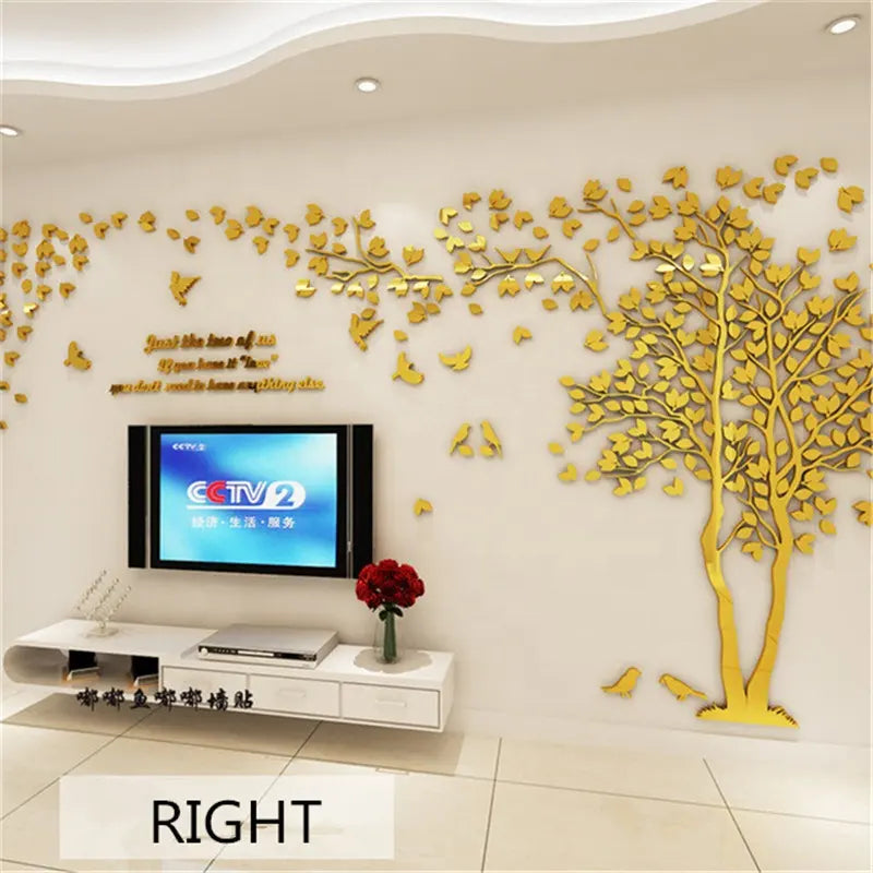 Right Tree 3D Wall Decal Stylish Home Decor for Living Spaces.