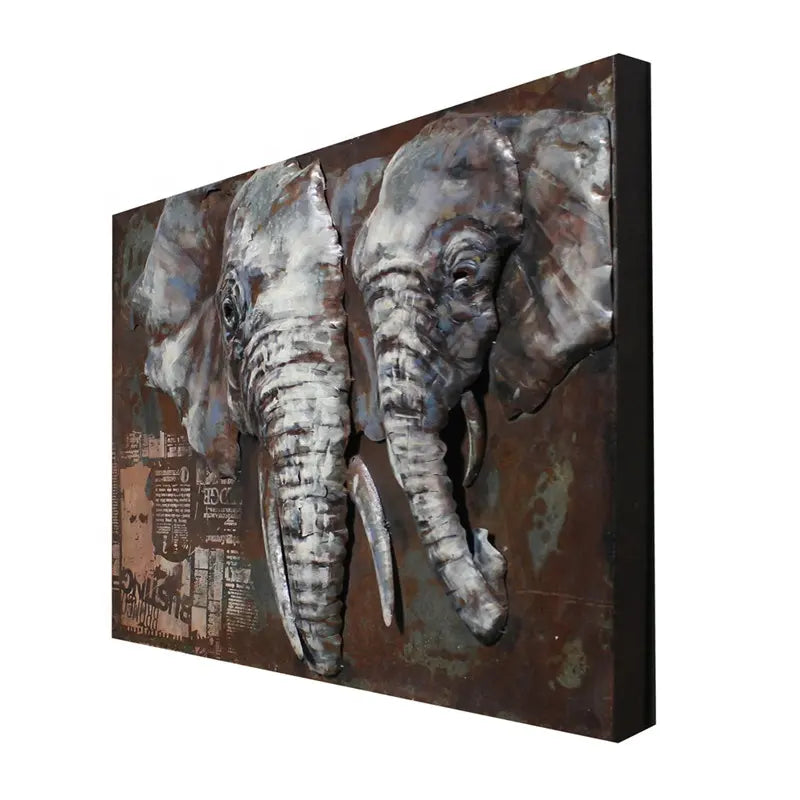 Modern animal Wall Art Hanging 3D metal Elephant Painting. 35% sale