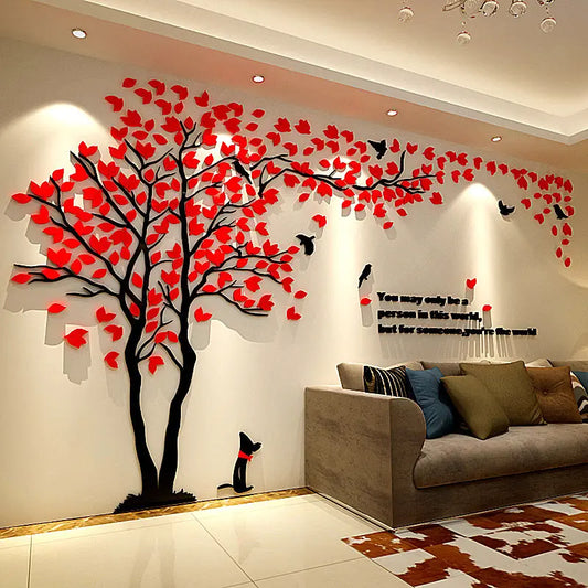 Left Tree 3D Wall Decal Stylish Home Decor for Living Spaces.