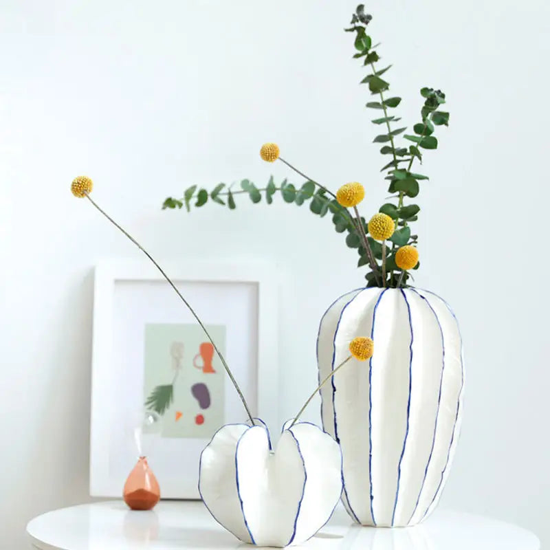 White Ceramic Vessel Handcrafted Wholesale Floral Masterpiece.