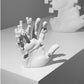 White Hand-Shaped Art Statue: Modern Abstract Sculpture for Home Decor.