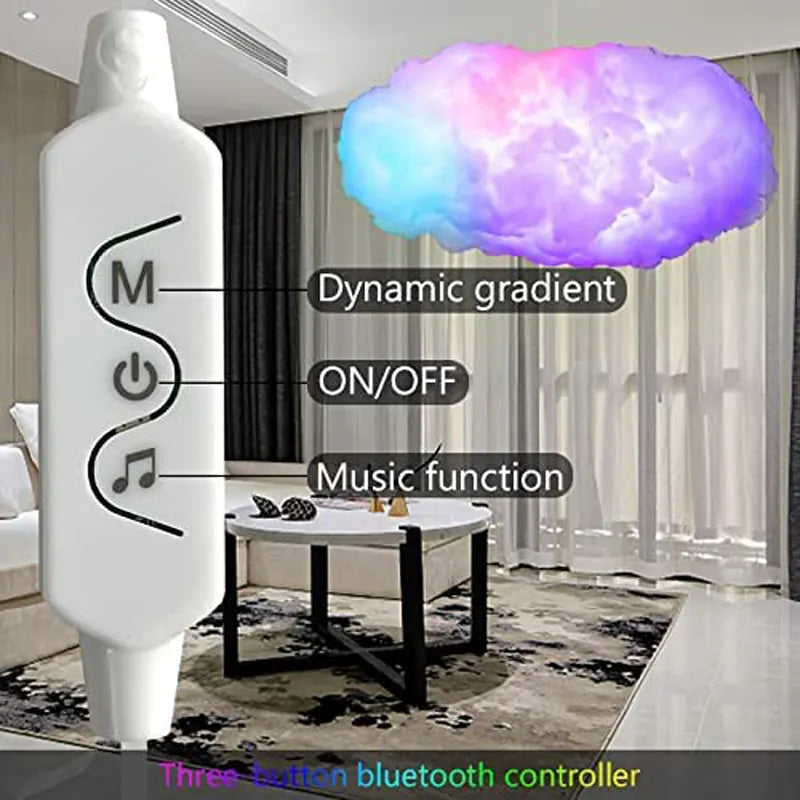 3D Big Cloud Lighting: Smart Remote App Enabled Cloud Lamp .(60x30x24 cm)