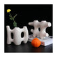 White Irregular Shape Ceramic Vase Porcelain fence Abstract  flower Vase.