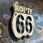 High Quality  metal Iron Route 66 Motorcycle Wall Art for Modern Living Rooms. 35% sale