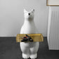 Polar Bear Sculpture Resin Figurine with Metal Tray for Stylish Home and Office Decor.