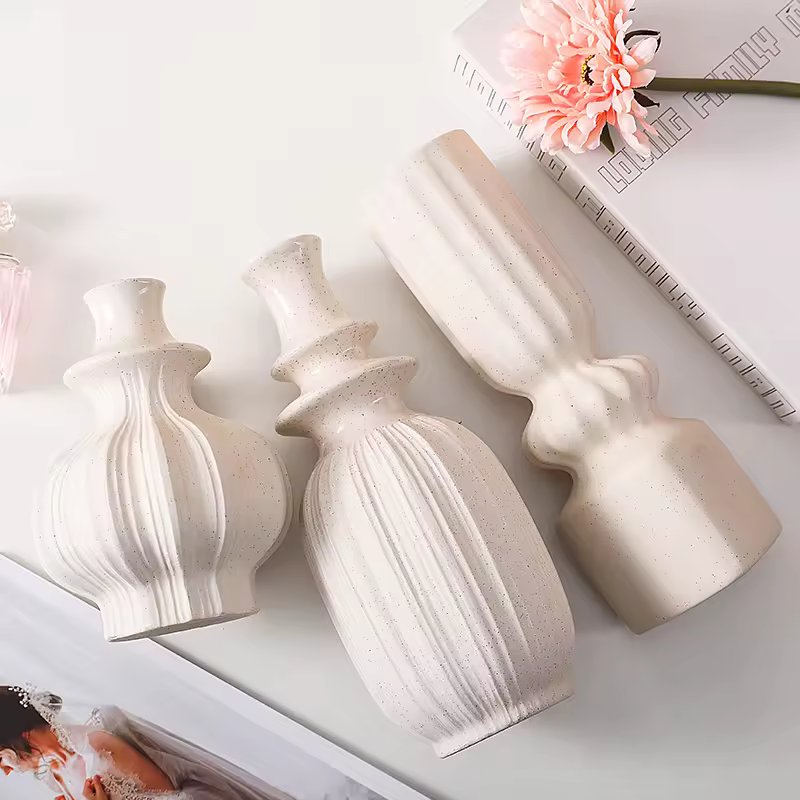 ceramic white plain fired vase creative hotel porch hydroponic flower planting