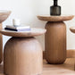 Set of 2 end tables from solid natural wood for modern living room.