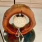 Radiate Warmth and Style: Rustic Camphor Wood Lamp with Flickering Fire Effect LED.