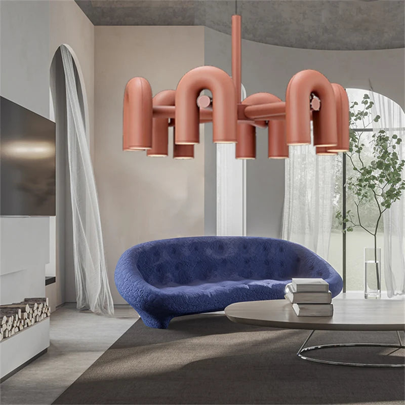 Novelty Ins Creative u Shape Livingroom Led Chandelier Nordic Designer Apartment Exhibition Home Decorative Hanglamp Luminaire