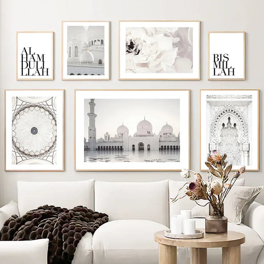 Sheikh Zayed Mosque Arab Calligraphy Love Wall Art Canvas Painting Nordic Posters And Prints Wall Pictures For Living Room Decor