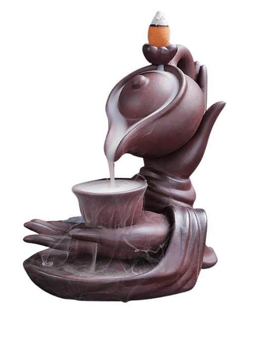 Tea Kettle Serenity, Ceramic Backflow Incense Holder and Burner.