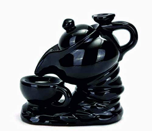 Ceramic Tea Kettle Backflow Incense Holder, Serene Aromatherapy Accent for Peaceful Spaces.