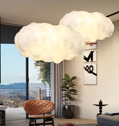 Modern Ceiling pendant Light, Creative Cloud Shaped, Floating Cloud Ceiling Pendant Lights, Cotton Chandeliers fit all Rooms and spaces (90x40x28)