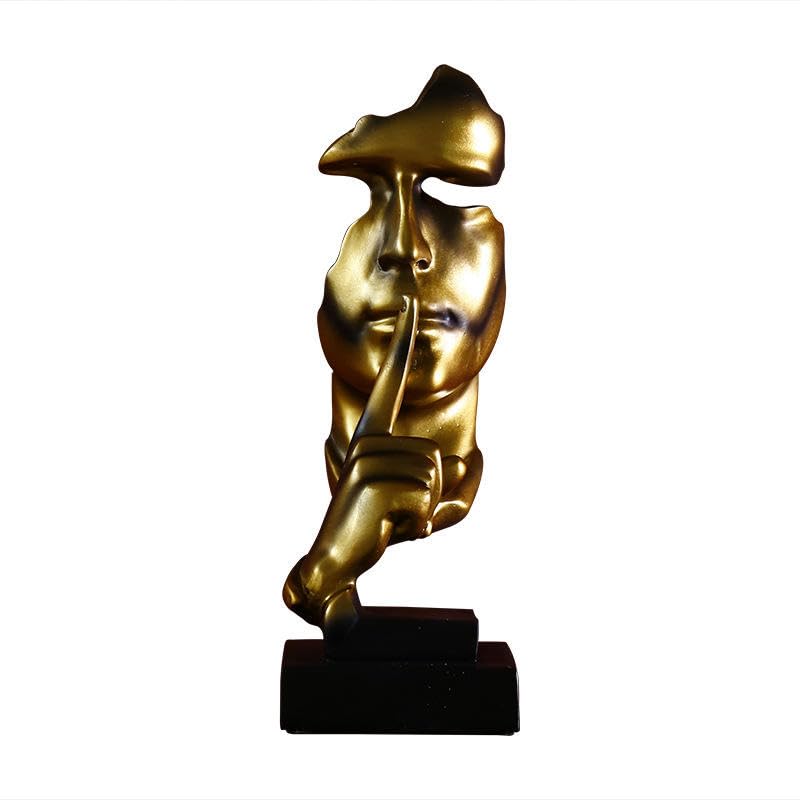 Abstract Men Figurine Sculptures, Timeless Artistry in Gold.